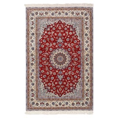 New Persian Isfahan Rug in Kork and Silk - Size: 10'3 X 6'6