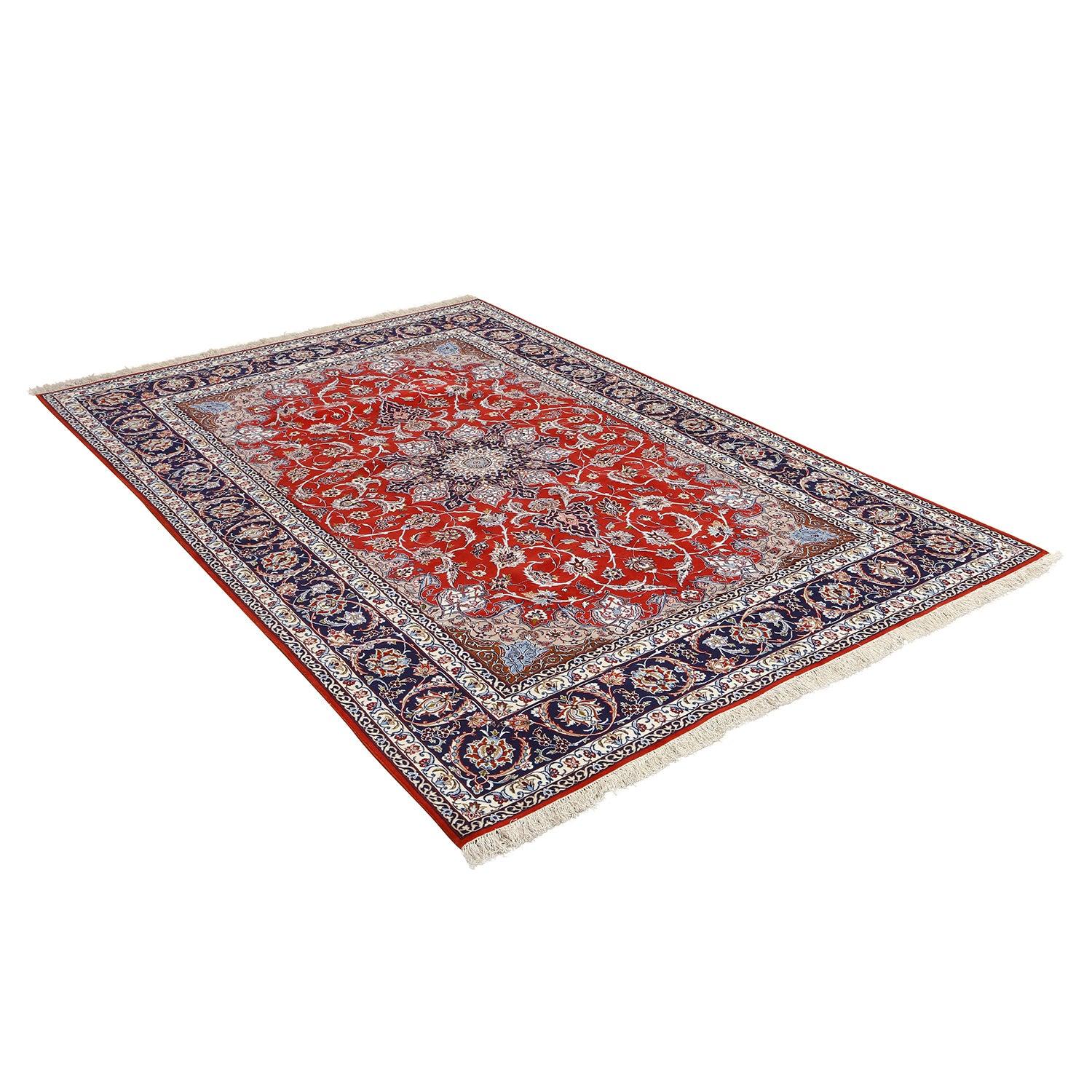 Hand-Knotted New Persian Isfahan Rug in Kork and Silk - Size: 10'3 X 6'7 For Sale