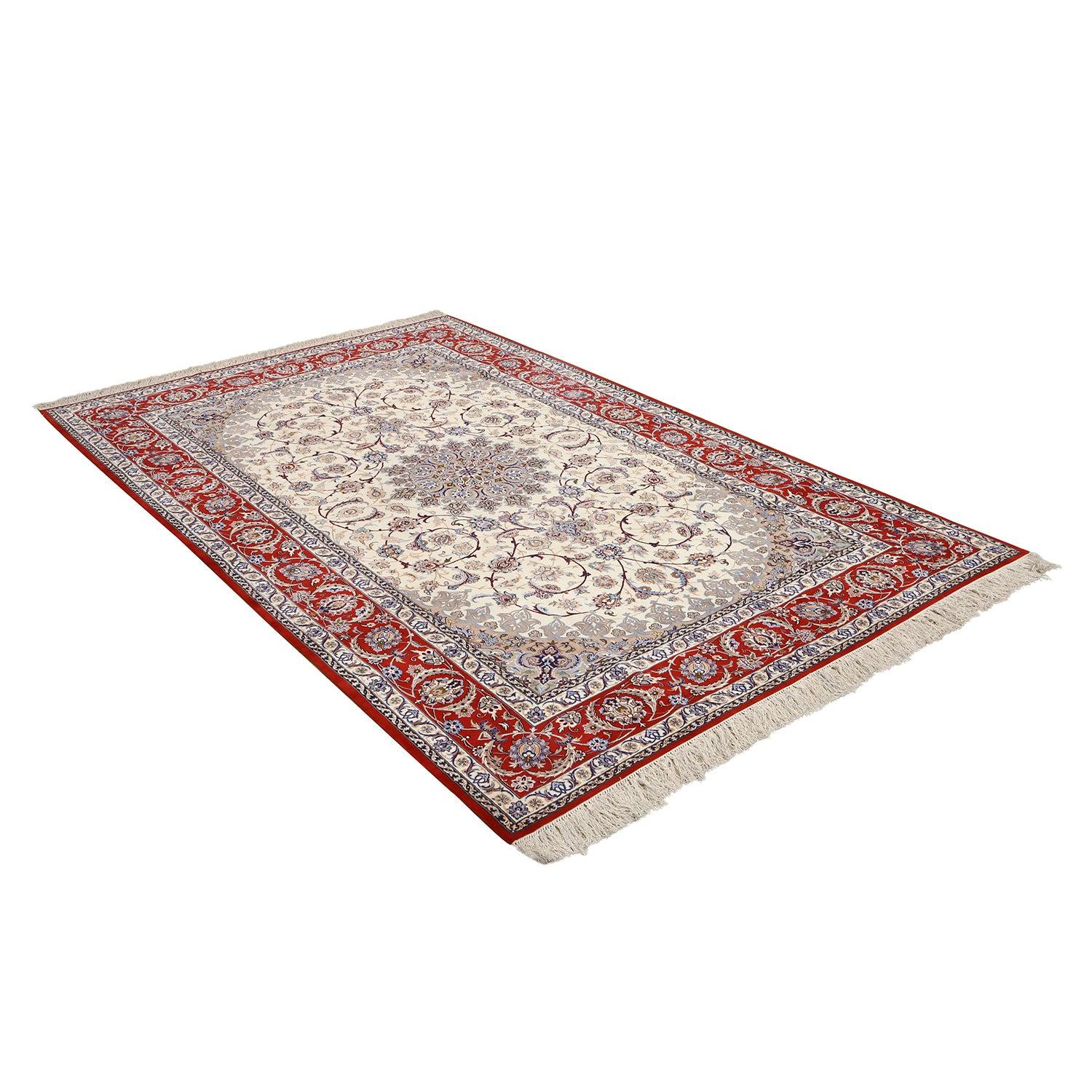 Annodato a mano Tappeto New Persian Isfahan in kork e seta - Dimensioni: 6'10 X 10'8 in vendita