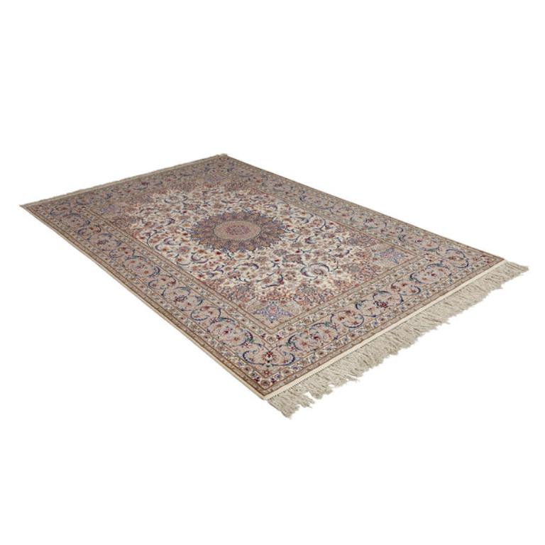 Annodato a mano Tappeto New Persian Isfahan in kork e seta - Dimensioni: 6'6 X 9'9 in vendita