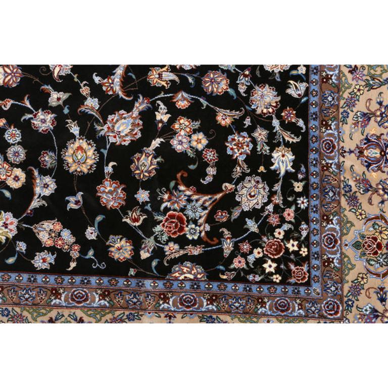 Annodato a mano Tappeto New Persian Isfahan in kork e seta - Dimensioni: 6'7 X 10'3 in vendita