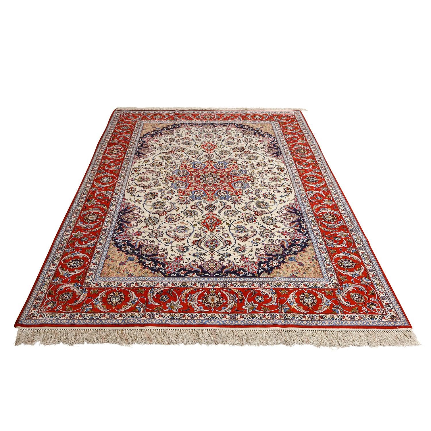 Annodato a mano Tappeto New Persian Isfahan in kork e seta - Dimensioni: 6'7 X 10'3 in vendita
