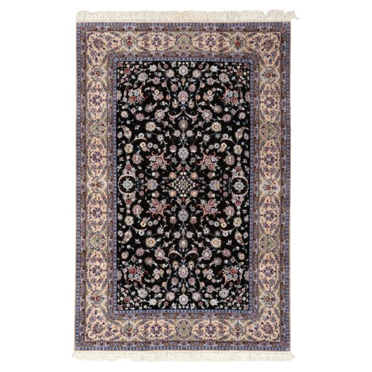 New Persian Isfahan Rug in Kork and Silk - Size: 6'7 X 10'3