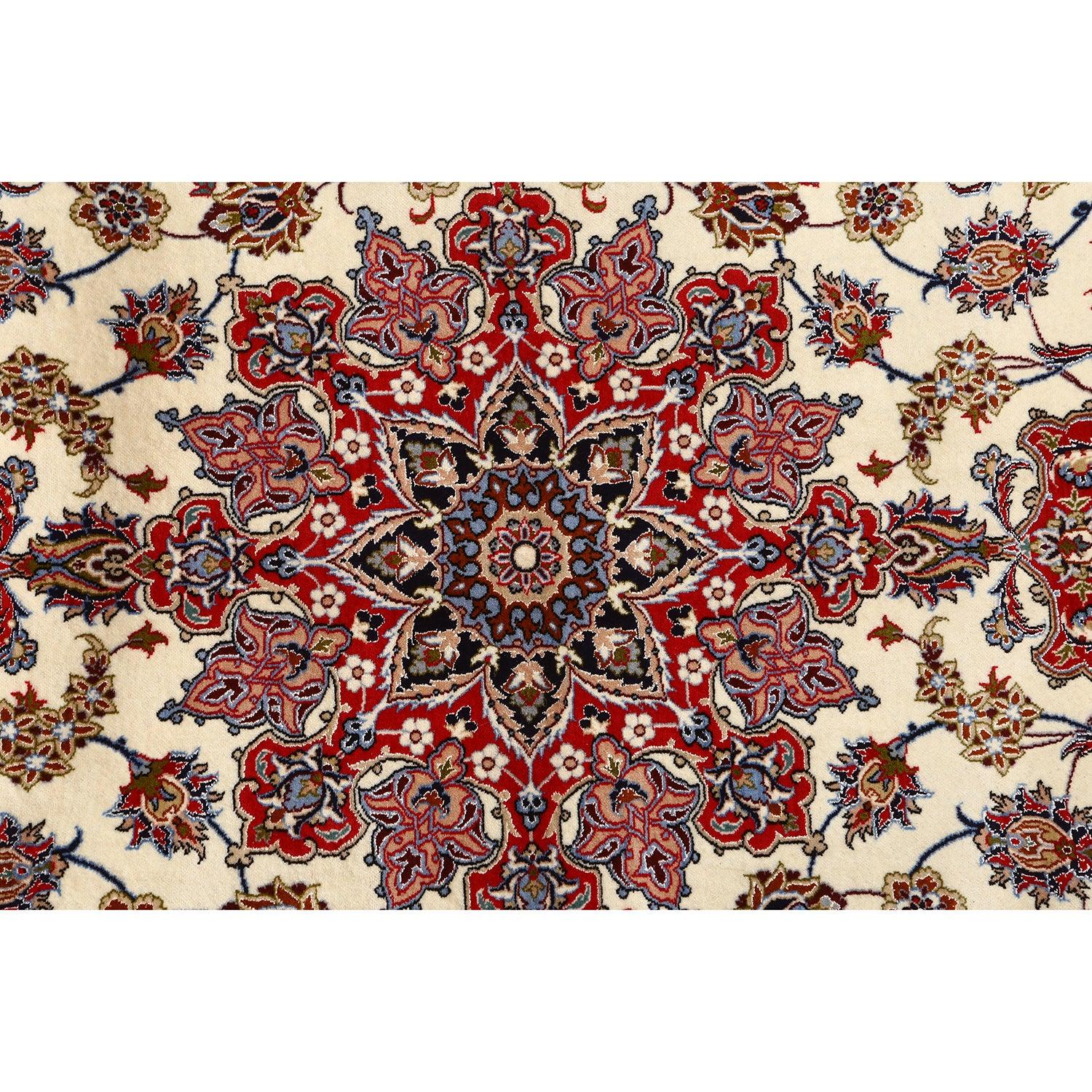 Annodato a mano Tappeto New Persian Isfahan in kork e seta - Dimensioni: 6'9 X 10' in vendita