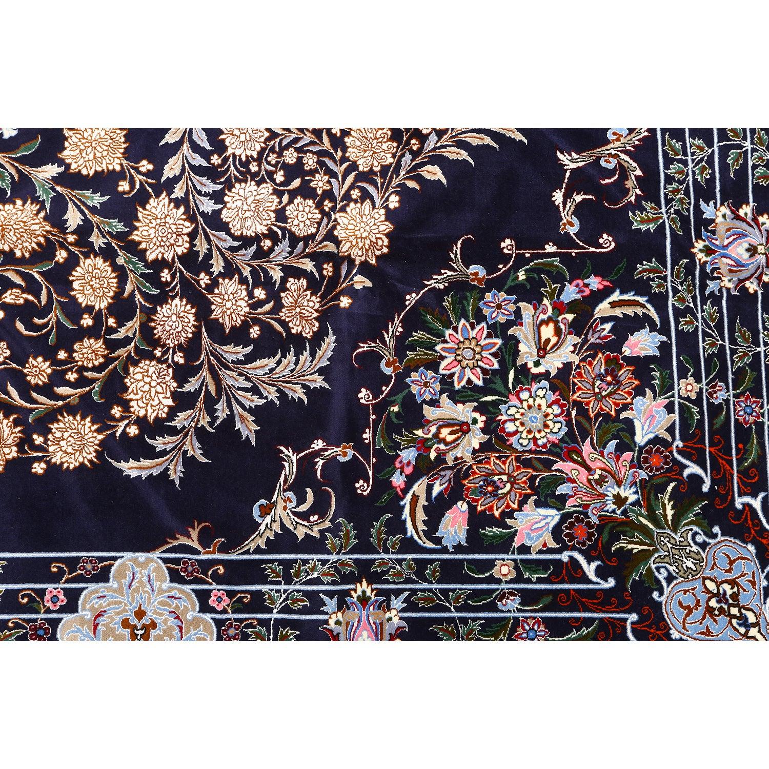 Annodato a mano Tappeto New Persian Isfahan in kork e seta - Dimensioni: 6'9 X 10'2 in vendita