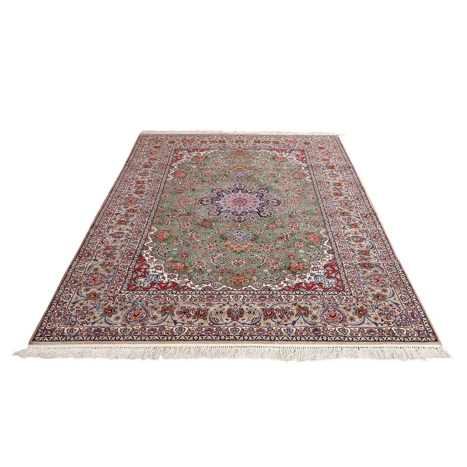 Annodato a mano Tappeto New Persian Isfahan in kork e seta - Dimensioni: 6'9 X 9'10 in vendita