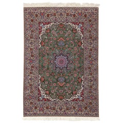 New Persian Isfahan Rug in Kork and Silk - Size: 6'9 X 9'10