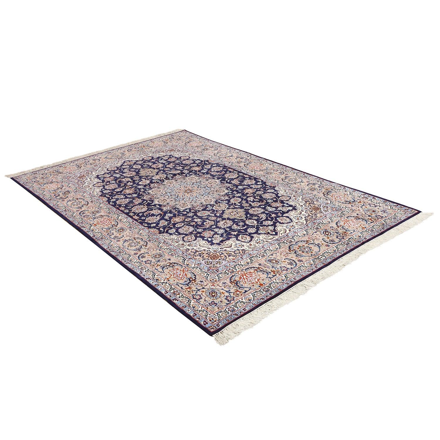 Annodato a mano Tappeto New Persian Isfahan in Kork e seta - Dimensioni: 6'7 X 10'3 in vendita