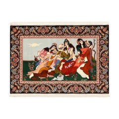 New Persian Isfahan Rug in Wool & Silk - Size: 5'3 X 3'8 Z514
