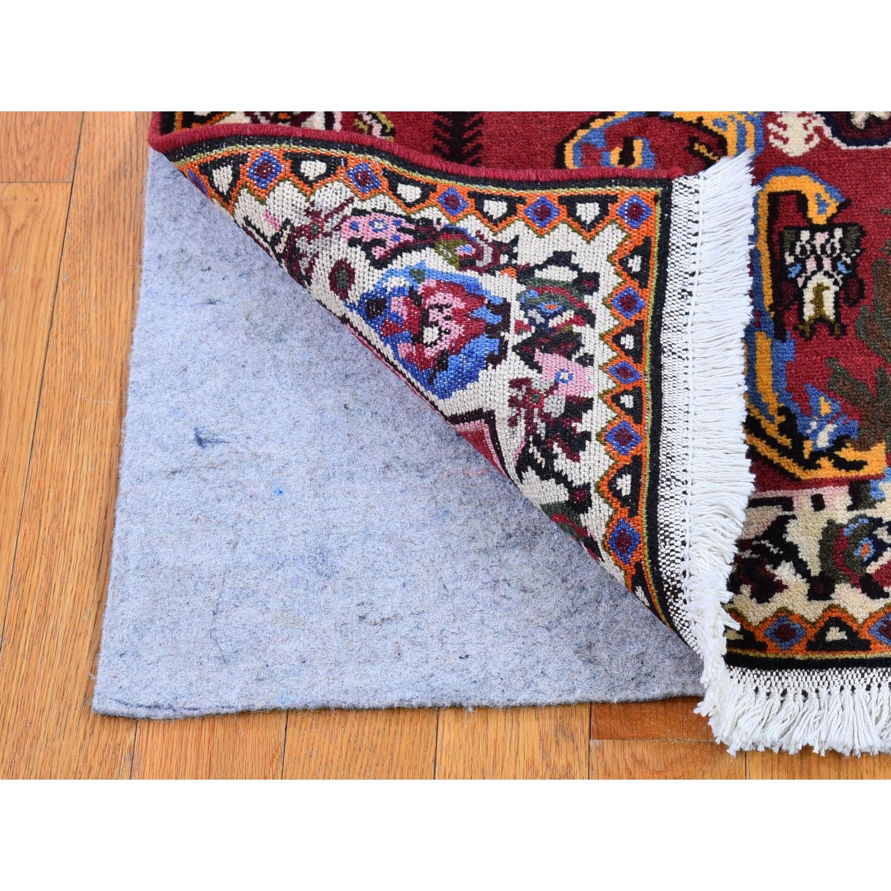 Medieval New Persian Karabakh with a Flower Bouquet Hand Knotted Natural Wool Rug For Sale
