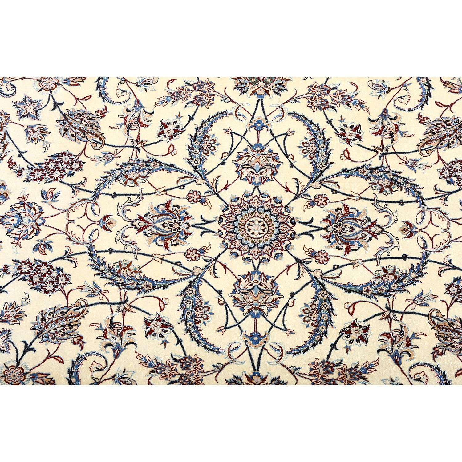 New Persian Naein Rug in Wool, Silk and Cotton- Size: 13'8 X 8'6 In New Condition For Sale In Los Angeles, CA