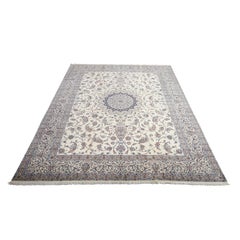New Persian Naein Rug in Wool, Silk and Cotton- Size: 14'9 X 10'9