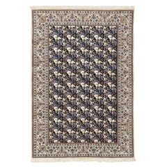 Nueva Alfombra Persa Nain de Kork, Seda y Algodón - Tamaño: 9'x6'