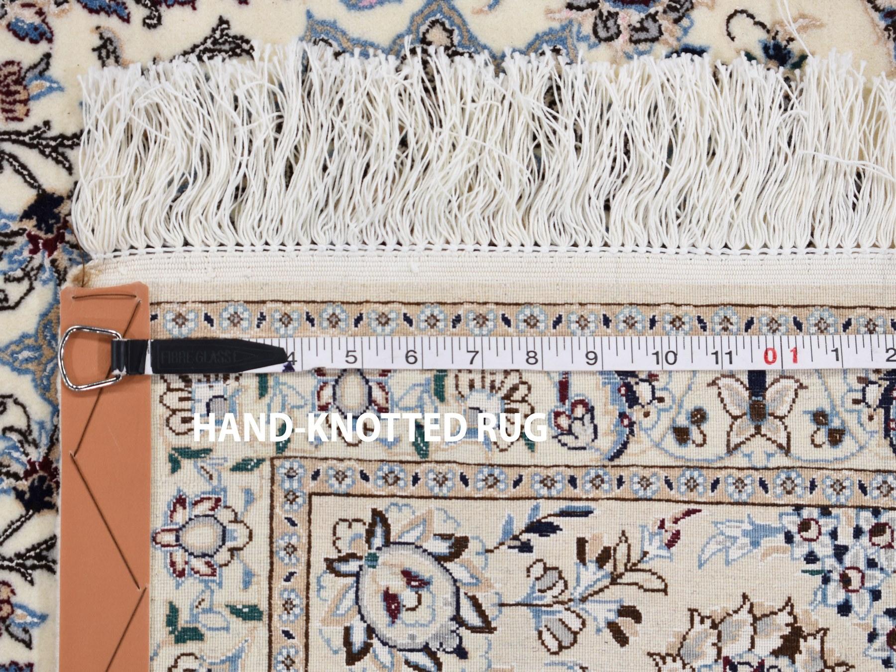 Persian Nain Wool and Silk 400 KPSI Signed Habibian Hand Knotted Oriental Rug 4