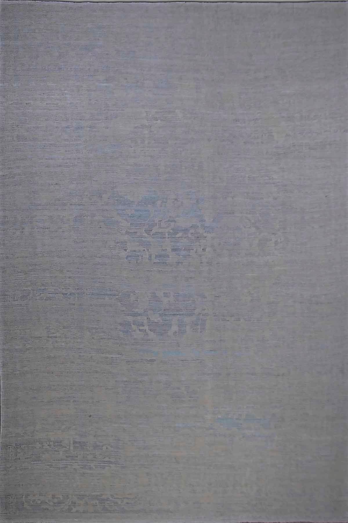 Contemporary New Persian Oushak Style Rug with Blue and Gray Floral Details For Sale