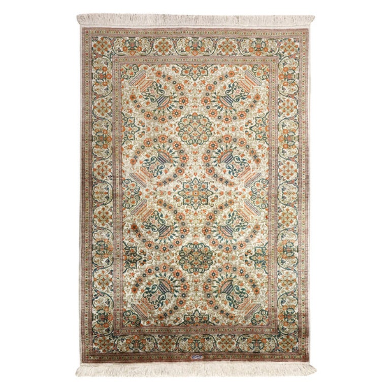Tappeto New Persian Qom in pura seta - Dimensioni: 5'2x3'5