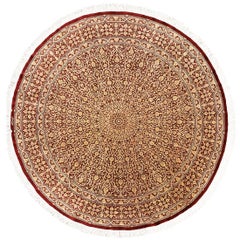 New Persian Qom Rug in Silk - Size: 6'6x6'6