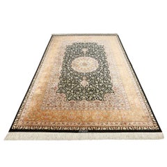 New Persian Qom Rug in Silk - Size: 7'9x5'4