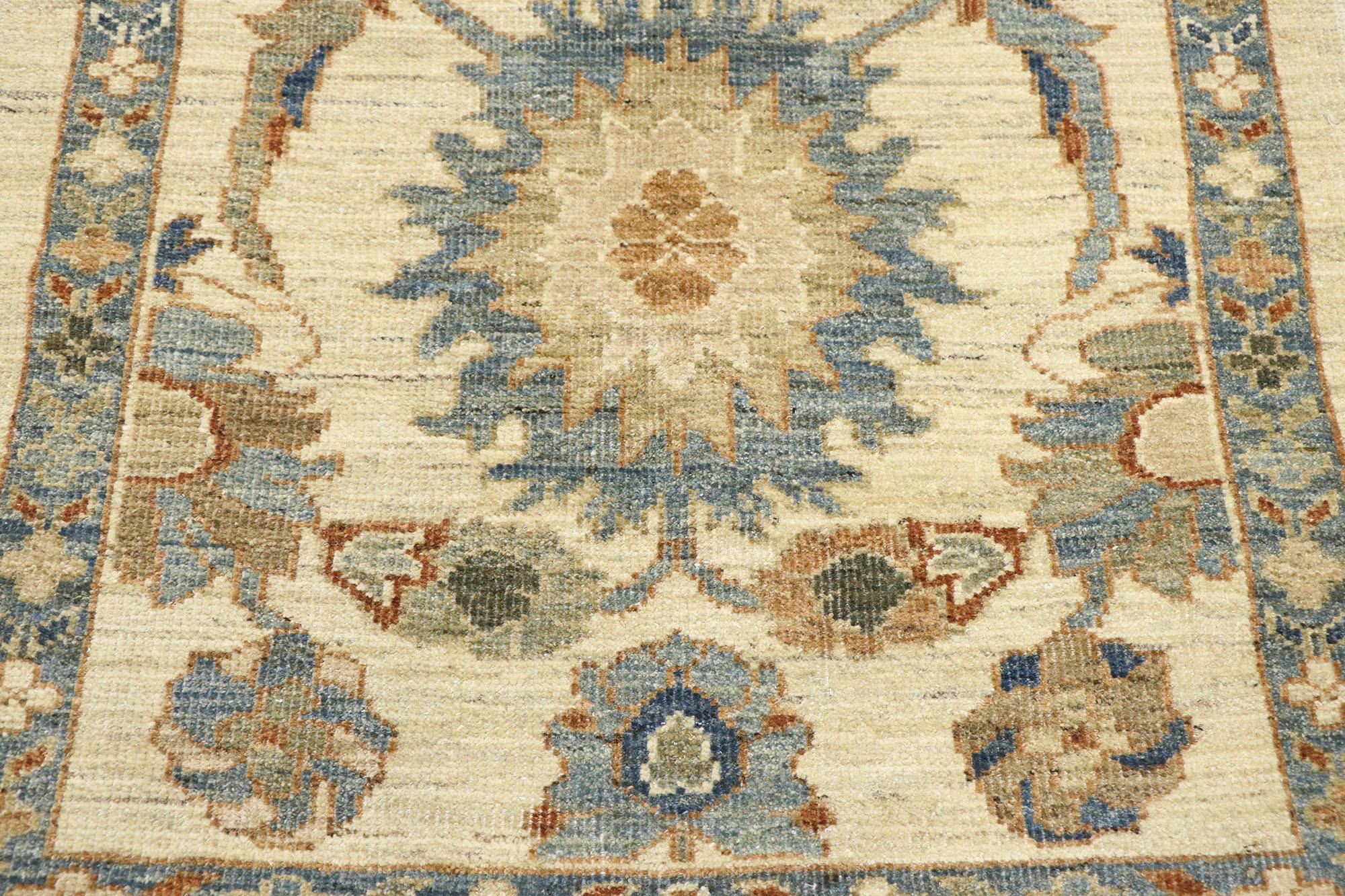 Contemporary New Persian Style Sultanabad Hallway Rug For Sale