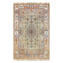New Persian Tabriz Goli Nami Rug in Wool and Silk- Size: 19'8 X 12'10