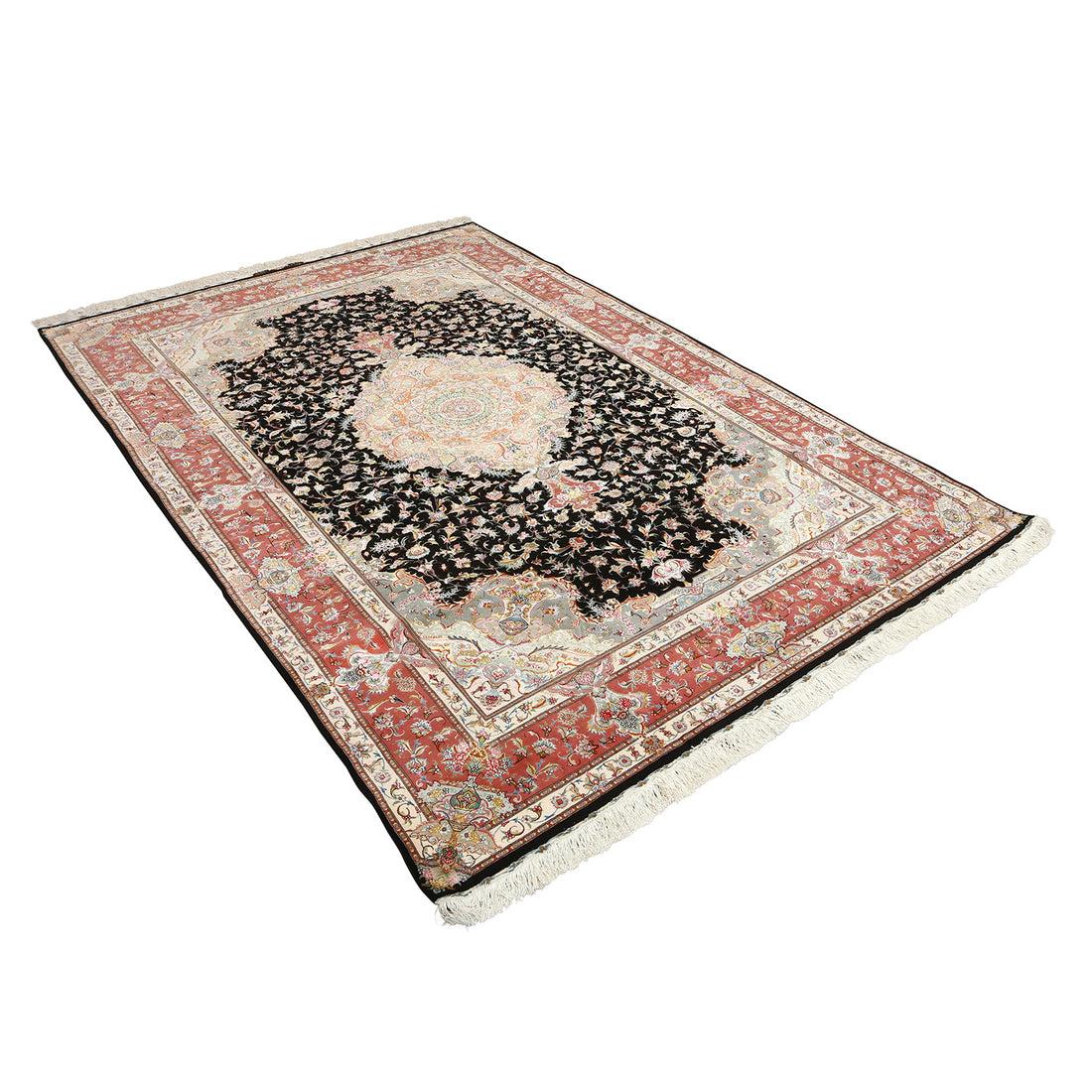 Persiano Tappeto New Persian Tabriz Honarmand in kork e seta - Dimensioni: 10' X 6'9 in vendita