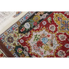 New Persian Tabriz Pournami Rug in Wool and Silk- Size: 13'6 X 9'9