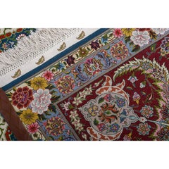 New Persian Tabriz Pournami Rug in Wool and Silk - Size:15'9 X 10'9