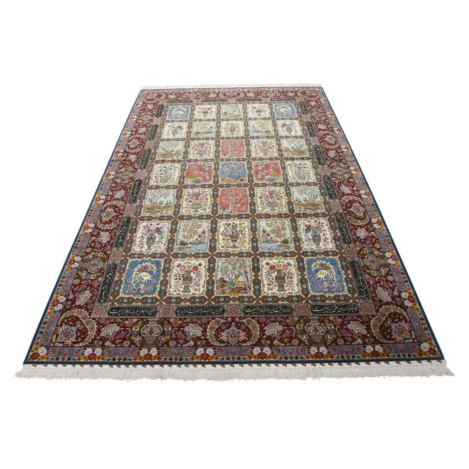 Persiano Tappeto New Persian Tabriz Pournami in lana e seta - Dimensioni: 15'9 X 10'9 in vendita