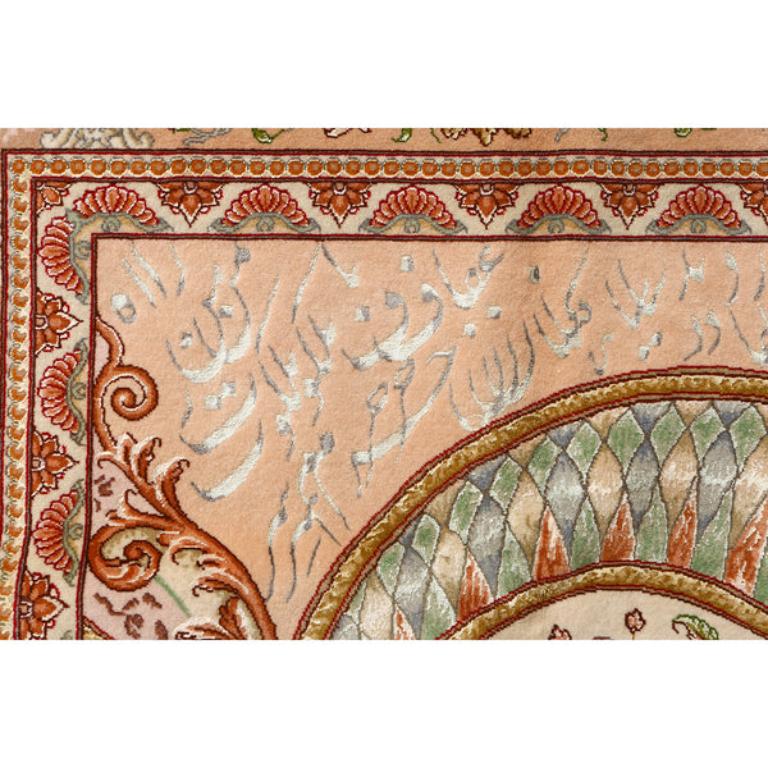 Annodato a mano Tappeto New Persian Tabriz in kork e seta - Dimensioni: 10'8x6'10 in vendita