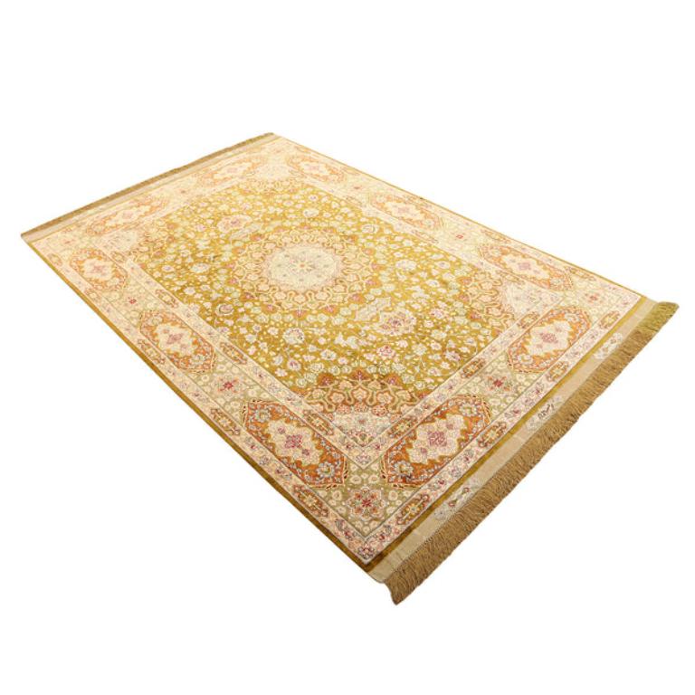 Persiano Tappeto New Persian Tabriz in pura seta - Dimensioni: 7'4x5'1 in vendita