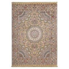 Tappeto Tabriz persiano in seta e fili dorati - Dimensioni: 13'5 X 9'11