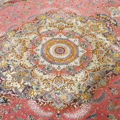 New Persian Tabriz Rug in Wool and Silk- Size: 11'7 X 8'2