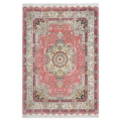 New Persian Tabriz Rug in Wool and Silk- Size: 11'7 X 8'2
