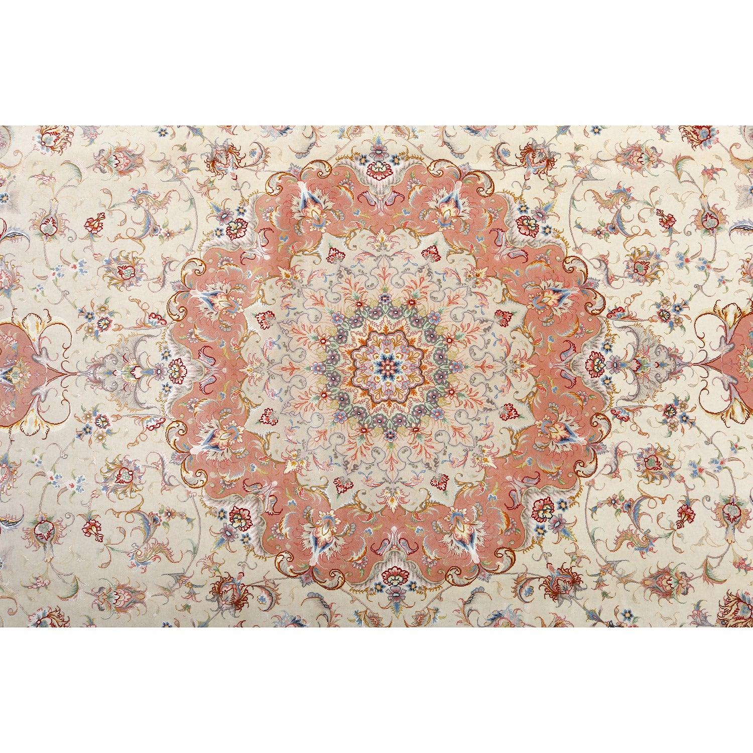 Annodato a mano Tappeto New Persian Tabriz in lana e seta - Dimensioni: 13'4 X 9'10 in vendita