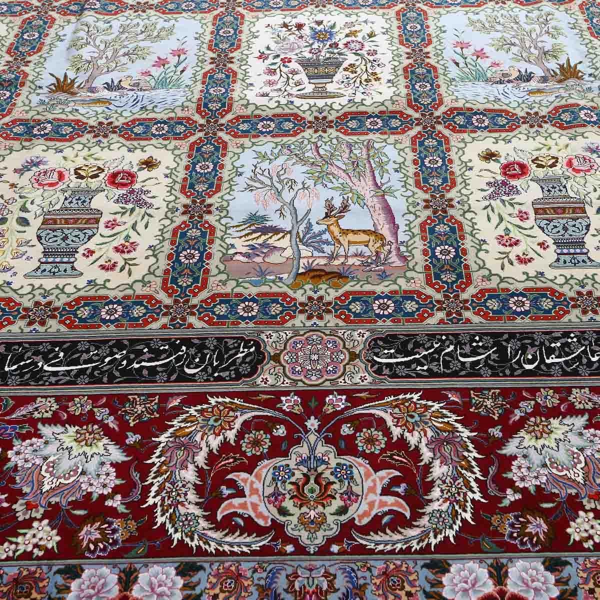 Annodato a mano Tappeto New Persian Tabriz in lana e seta - Dimensioni: 15'11 X 10'7 in vendita
