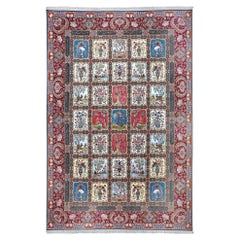 New Persian Tabriz Rug in Wool and Silk- Size: 15'11 X 10'7