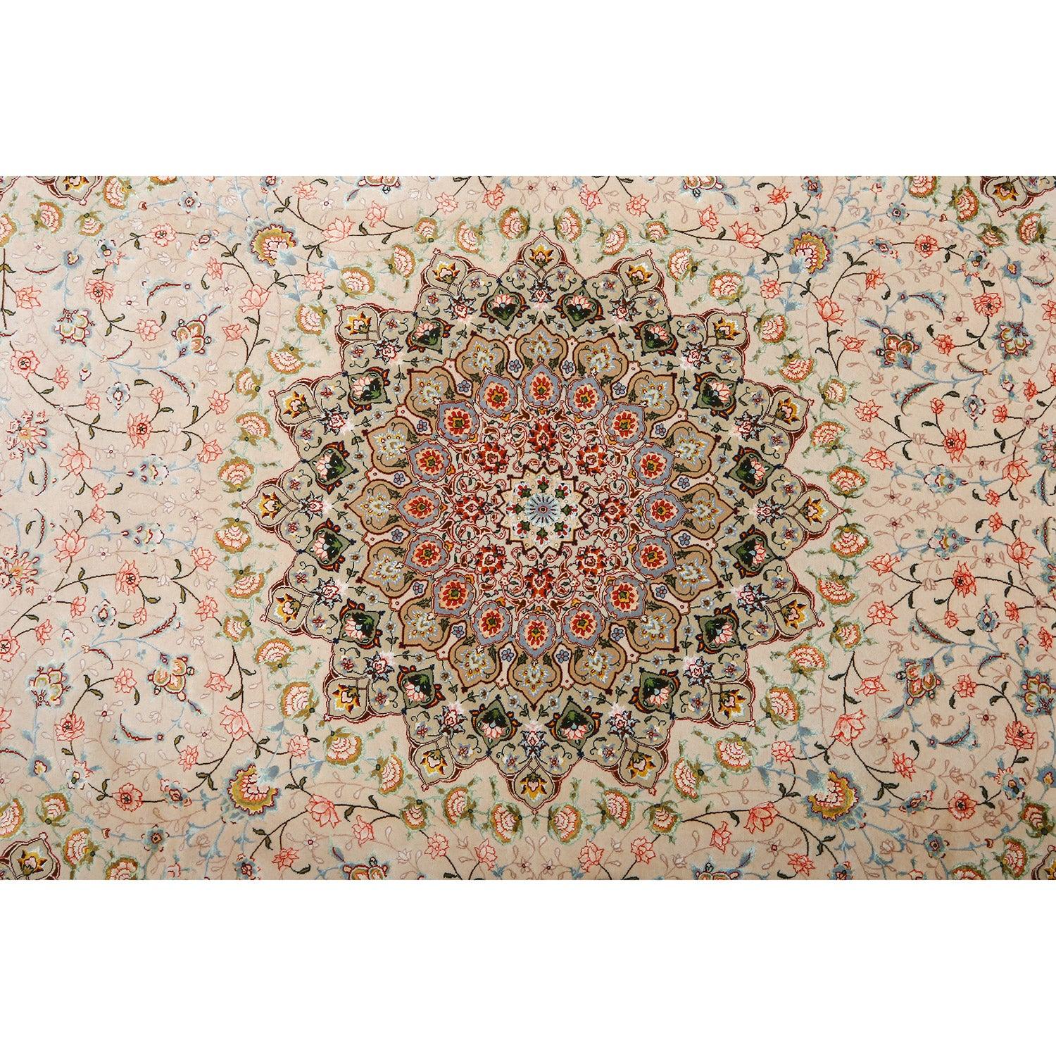 Persiano Tappeto New Persian Tabriz in lana e seta - Dimensioni: 9'8 X 9'11 in vendita