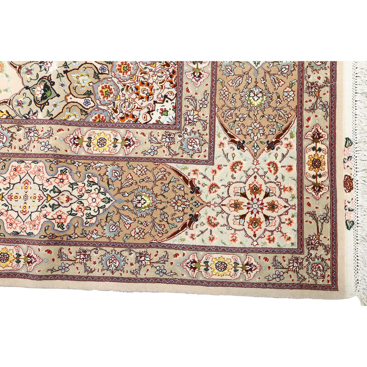 Annodato a mano Tappeto New Persian Tabriz in lana e seta - Dimensioni: 9'8 X 9'11 in vendita