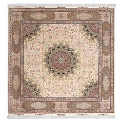Nouveau tapis persan Tabriz en laine et soie - Taille : 9'8 X 9'11