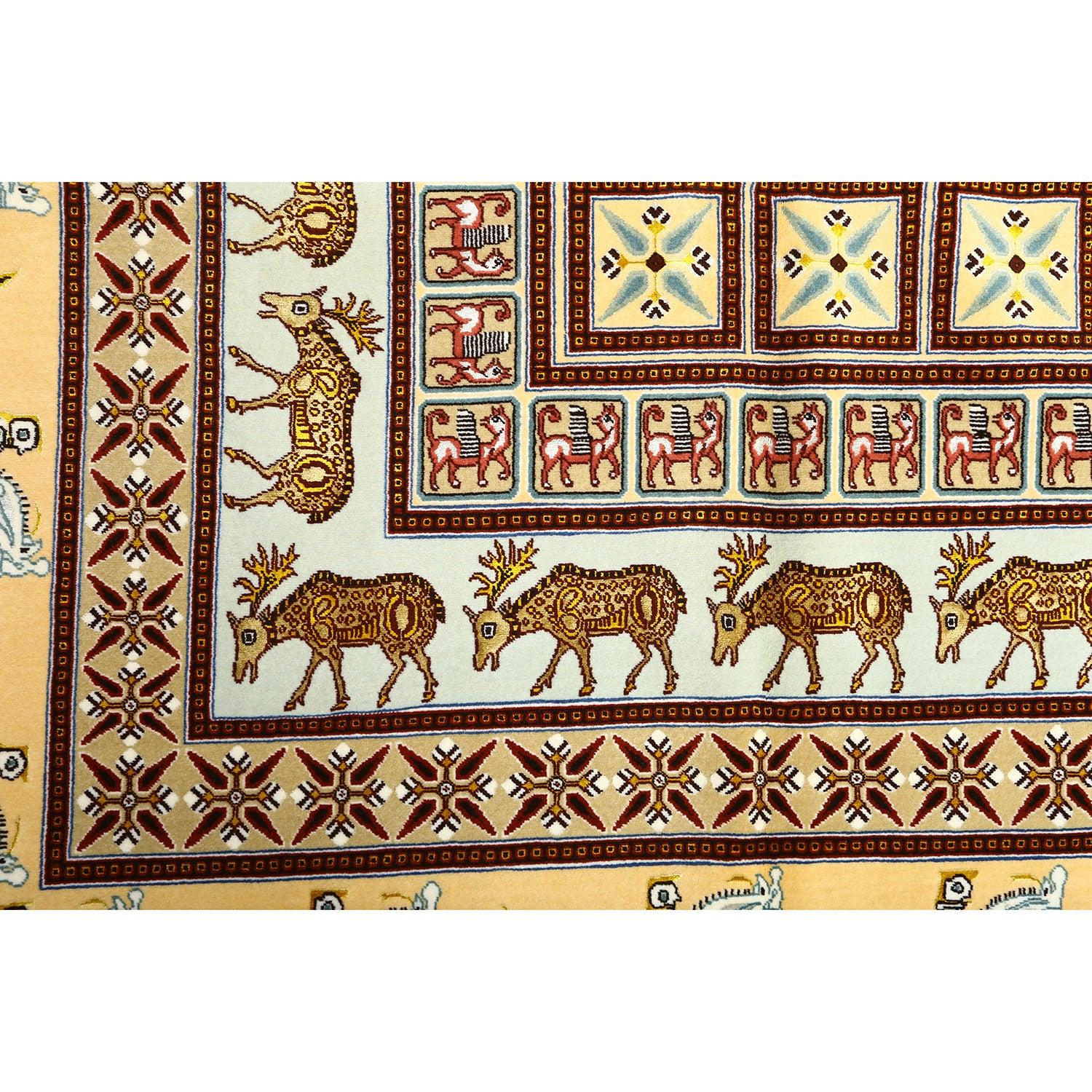 Annodato a mano Tappeto New Persian Tabriz in lana e seta - Dimensioni: 11'7 X 8'2 in vendita