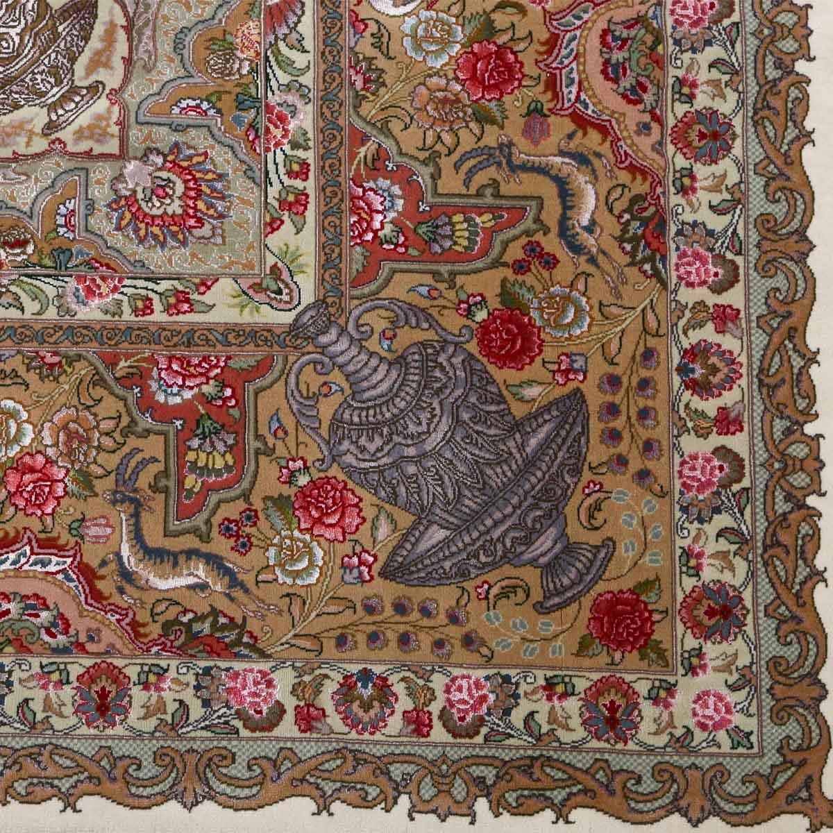 Annodato a mano Tappeto New Persian Tabriz in lana e seta - Dimensioni: 12'0 X 8'4 in vendita