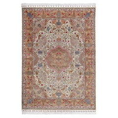 New Persian Tabriz Rug in Wool and Silk - Size:12'0 X 8'4