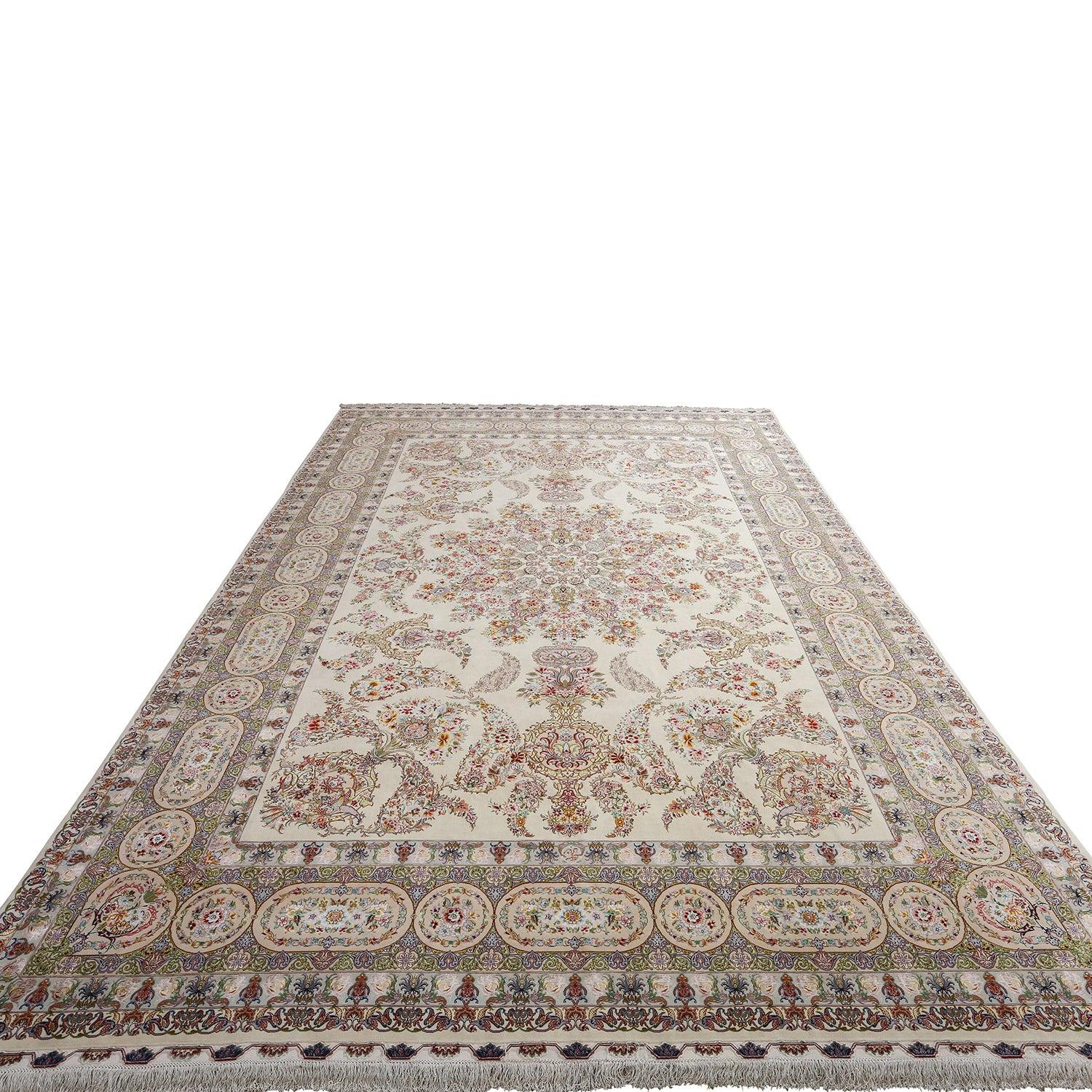 Persiano Tappeto New Persian Tabriz in lana e seta - Dimensioni: 16'6 X 11'3 in vendita