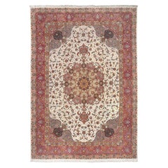 Nouveau tapis persan Tabriz en laine et soie - Taille 16'8 x 11'8