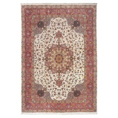 New Persian Tabriz Rug in Wool and Silk - Size:16'8 X 11'8