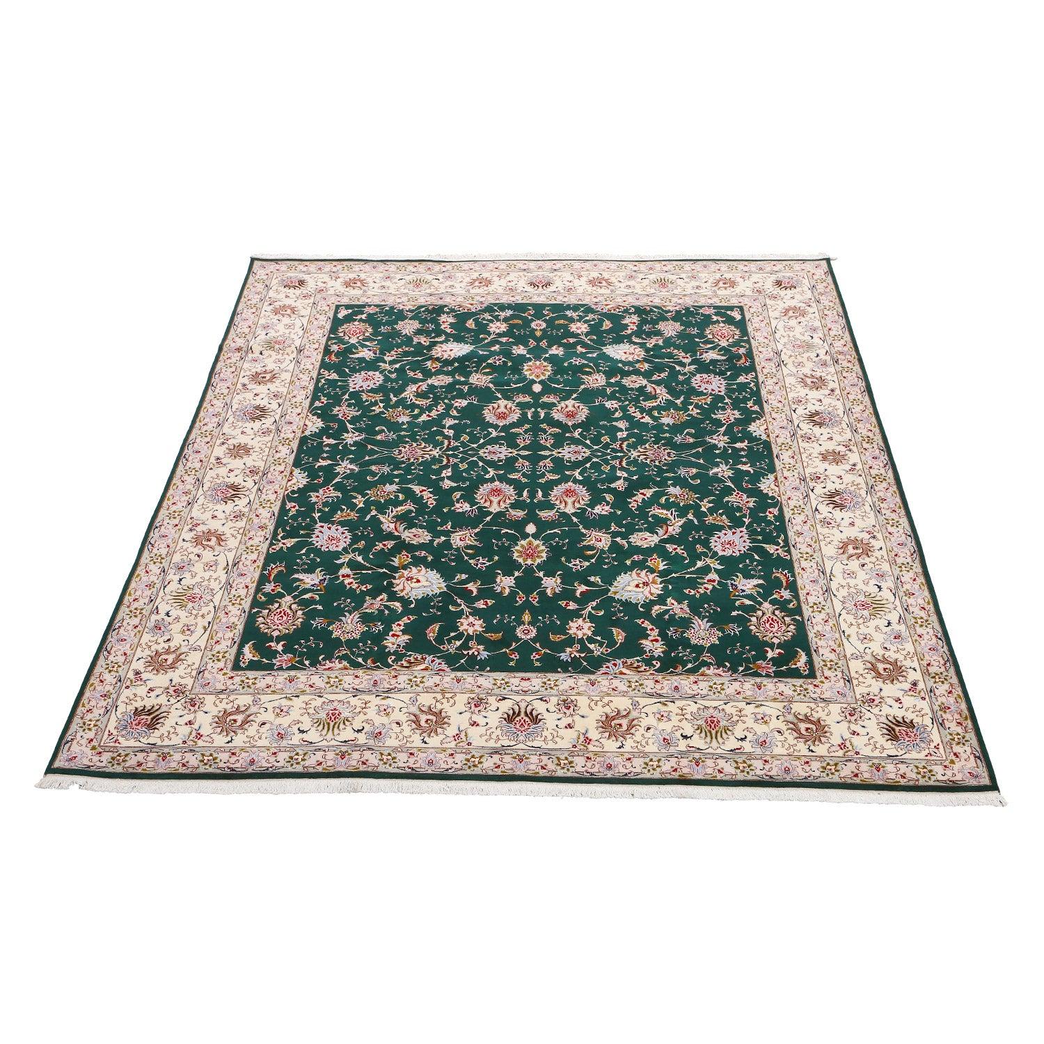Persiano Tappeto New Persian Tabriz in lana, seta e cotone - Dimensioni: 9'10 X 8'3 in vendita