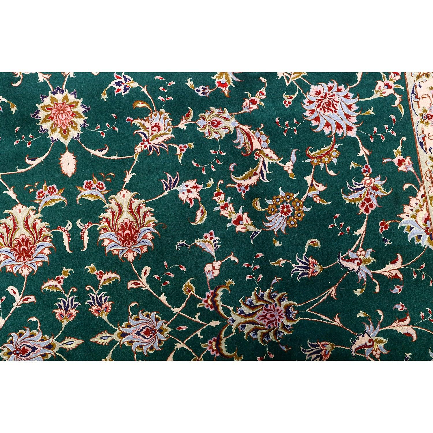 Annodato a mano Tappeto New Persian Tabriz in lana, seta e cotone - Dimensioni: 9'10 X 8'3 in vendita