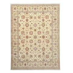 Nouveau tapis persan Tabriz en laine, soie et coton - Taille:13'4 X 9'11