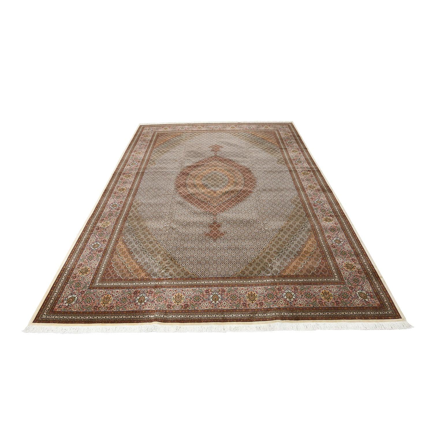 Hand-Knotted New Persian Tabriz Rug in Wool, Silk and Cotton - Size:16'10 X 11'7 For Sale