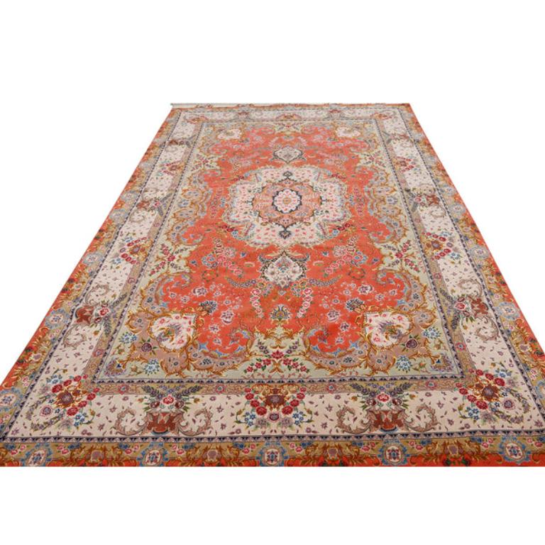 Azero Tappeto New Persian Tabriz in lana e seta - Dimensioni: 10'7x6'8 in vendita